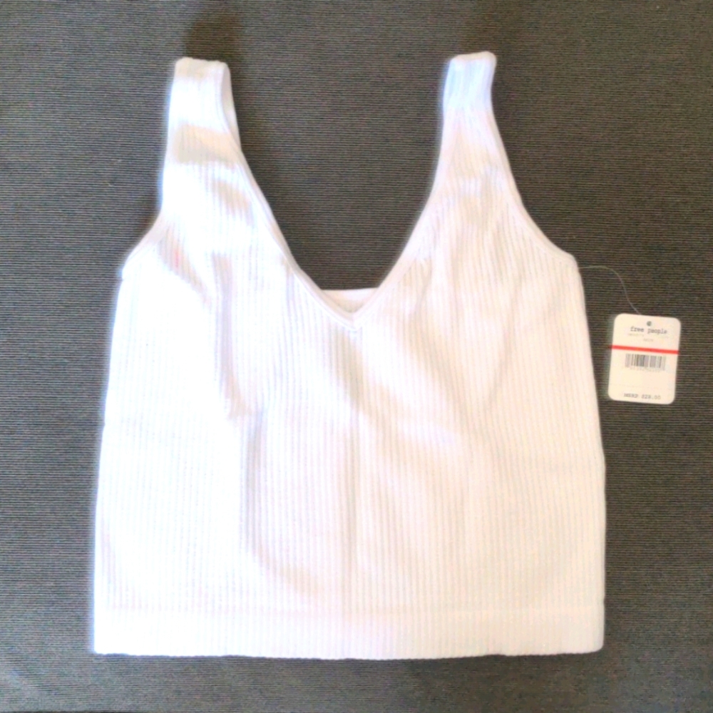 BRAND NEW Free People White Cropped Top